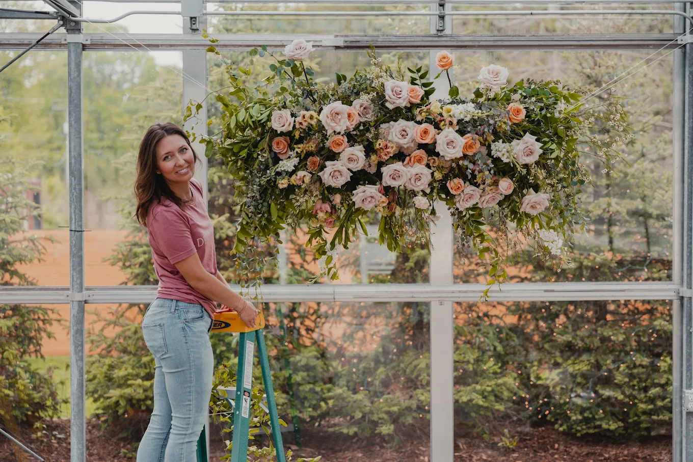 Wedding florals designed for a West Michigan venue